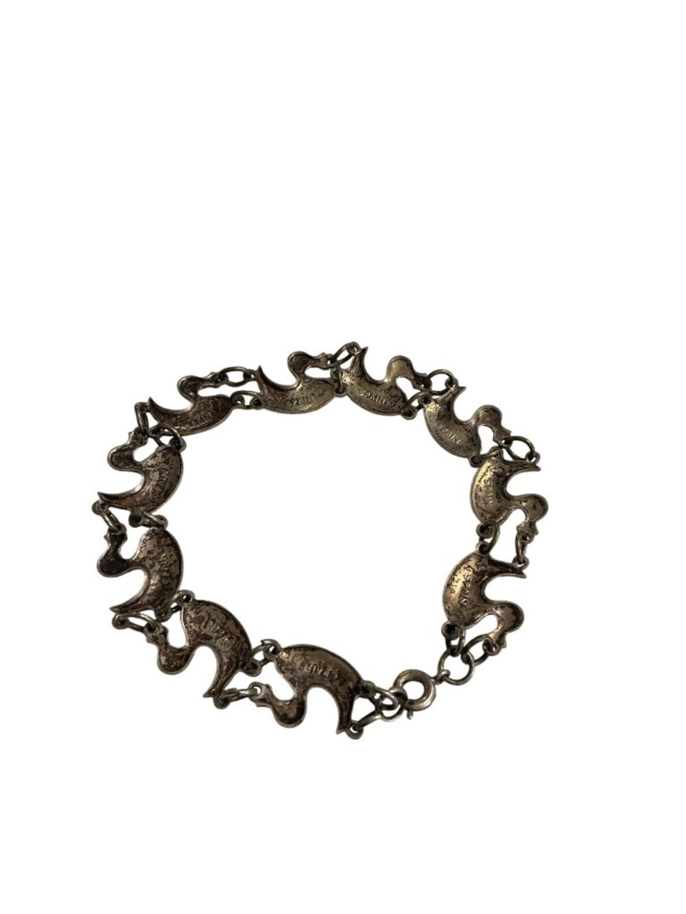 Vintage Sterling Silver Duck Link Bracelet 7-Inch 7.6g Made In Spain - Picture 6 of 9